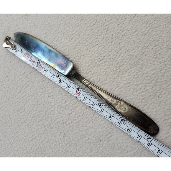 Set of 2 Serving Spoon Knife 1847 Rogers Bros Antique AMBASSADOR Silverplate - Picture 4 of 6